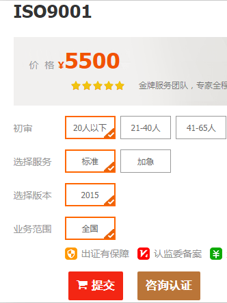 ISO9001認證價(jià)格